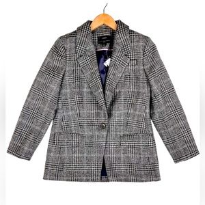 J. Crew 100% wool Houndstooth gray/black blazer NWOT